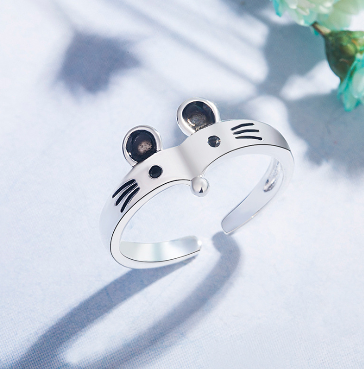 Fashion Little Mouse Ring Temperament Lovely Ring for Girls Open Rings Jewelry Wholesale