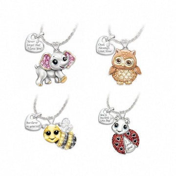 1pc Fashion Alloy Cute Animal Necklace Bee Owl Lady Pendant Birthday Valentine's Gift Elagant Ladies Necklace Jewelry