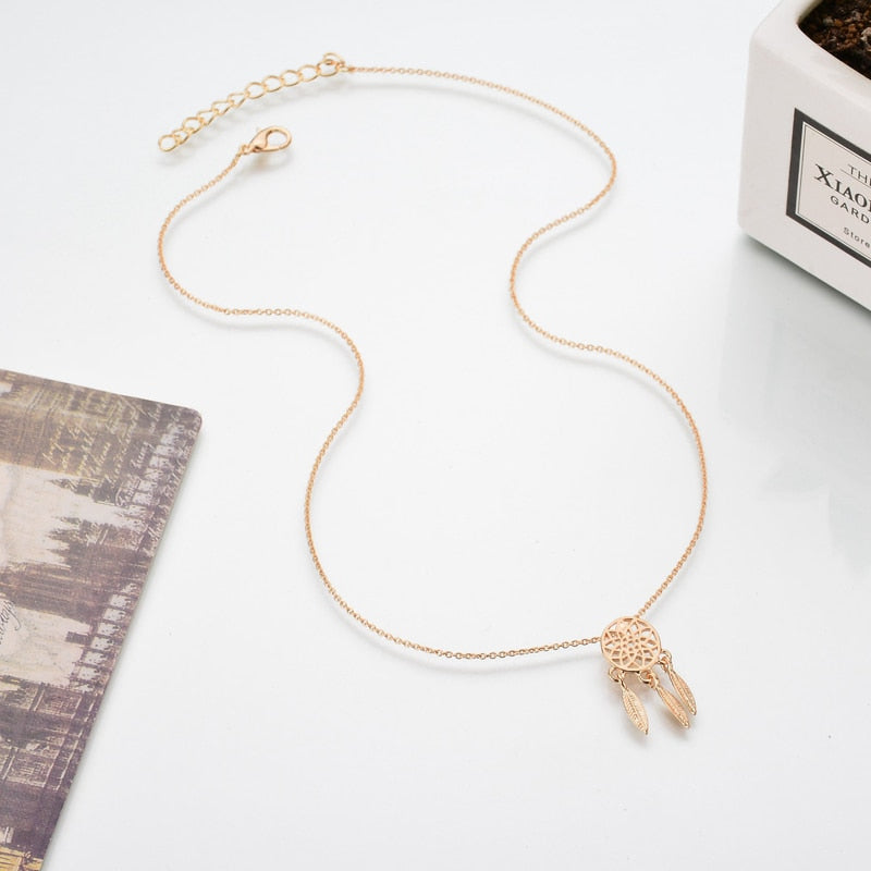New fashion dream catcher series Jewelry necklace Exquisite alloy hollow pendant necklace Popular chain collares Gifts women2019