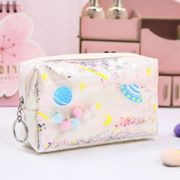 Star Pencil Case Glitter Large Capacity Pencilcase Laser Cosmetic Bag