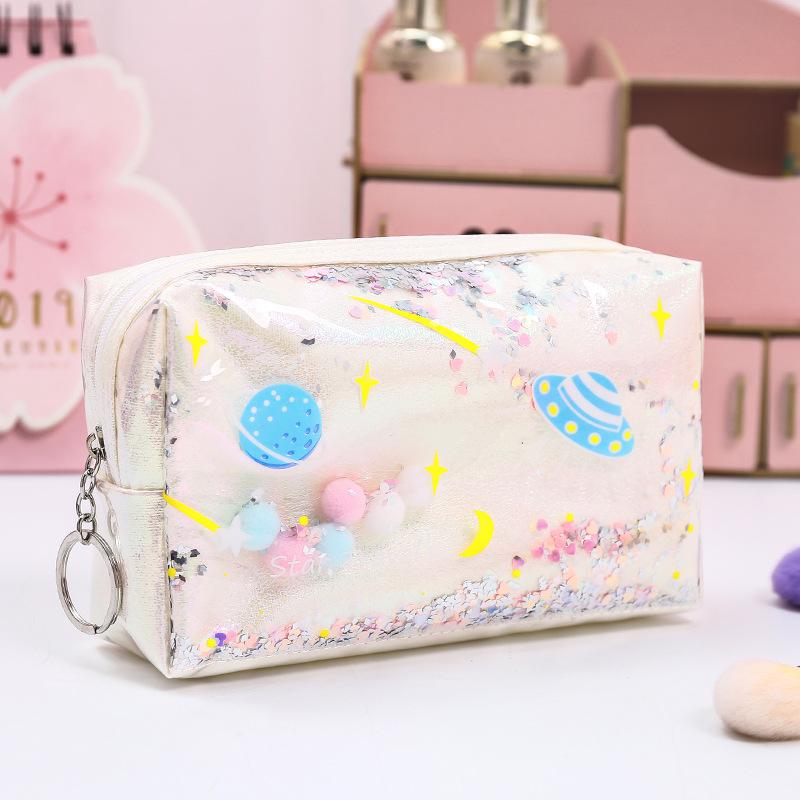 Star Pencil Case Glitter Large Capacity Pencilcase Laser Cosmetic Bag