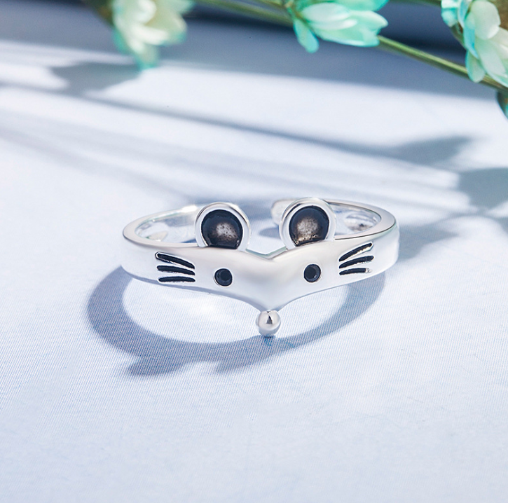 Fashion Little Mouse Ring Temperament Lovely Ring for Girls Open Rings Jewelry Wholesale