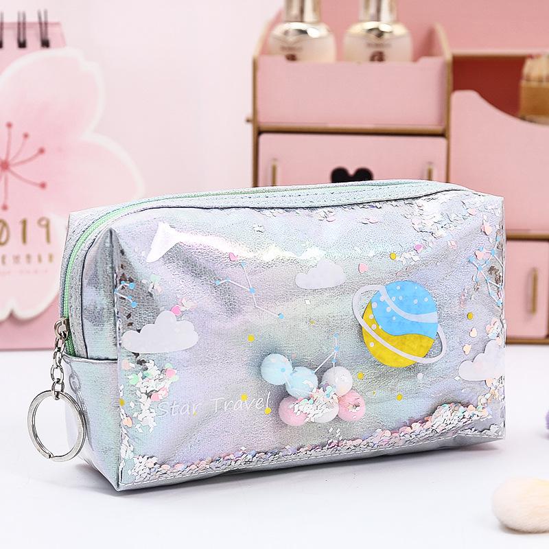 Star Pencil Case Glitter Large Capacity Pencilcase Laser Cosmetic Bag