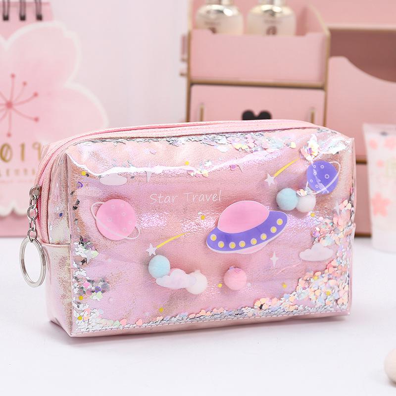 Star Pencil Case Glitter Large Capacity Pencilcase Laser Cosmetic Bag